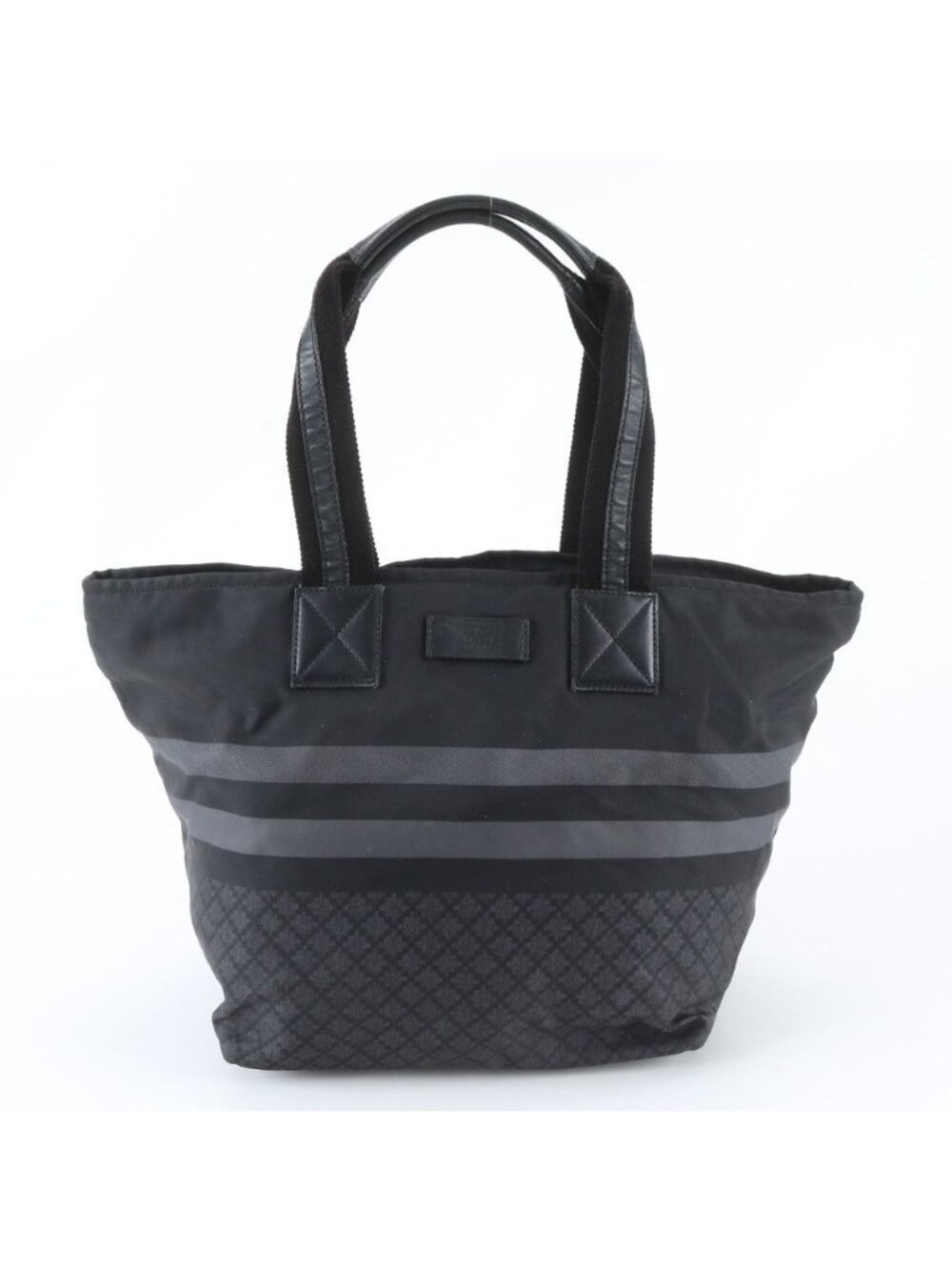 Gucci Diamante Leather Nylon Tote Shoulder Black